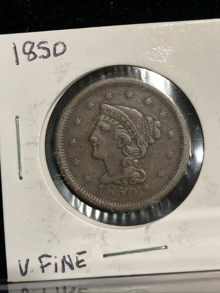 1850  Braided Hair Large Cent