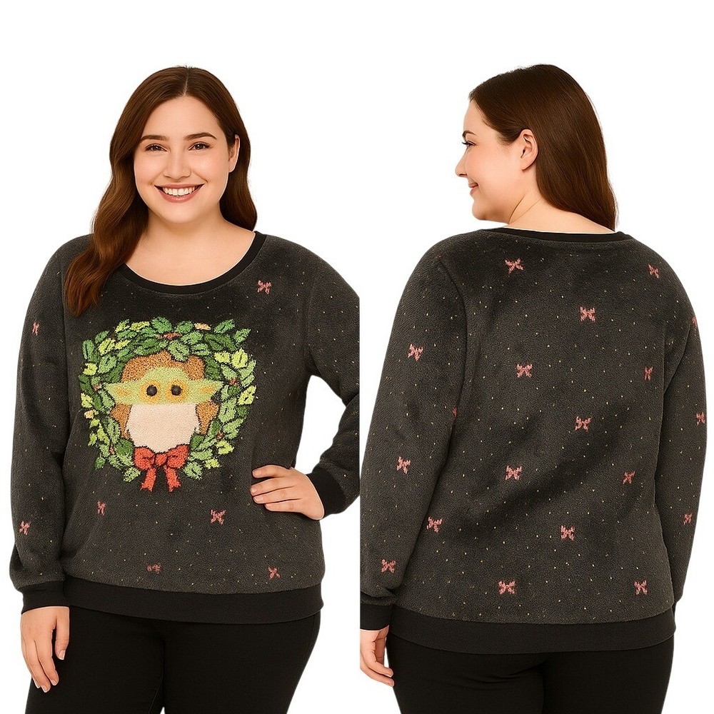 Star Wars Top Size Large Pullover Phantom Black Hi-Lo Christmas Cozy Sci-Fi