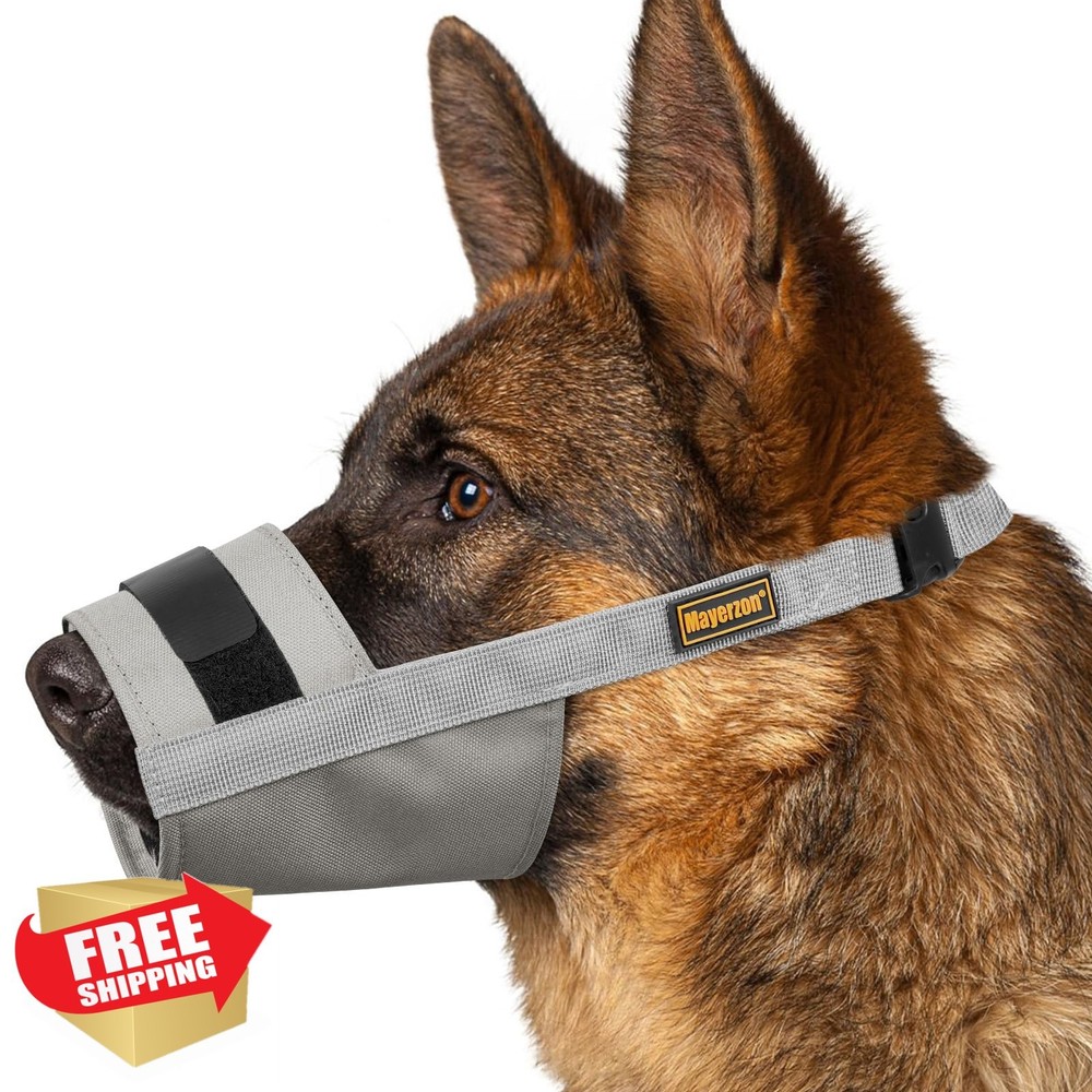 Mayerzon Dog Muzzle Grey S Small Medium Large Soft Adjustable