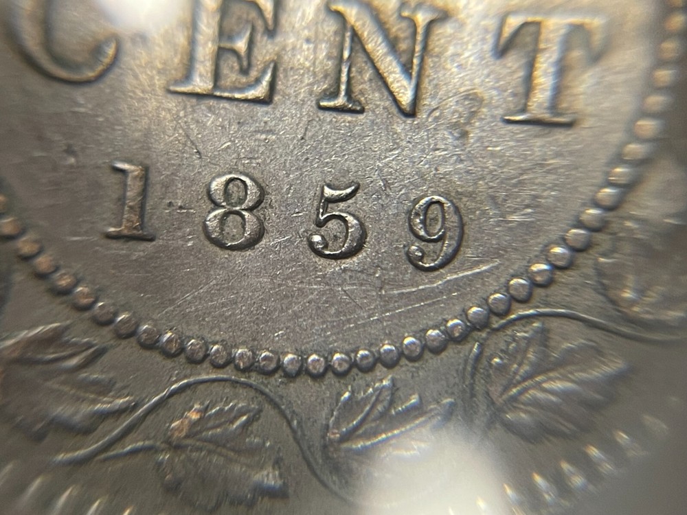 1859 Canada One Large Cent Coin Great Condition