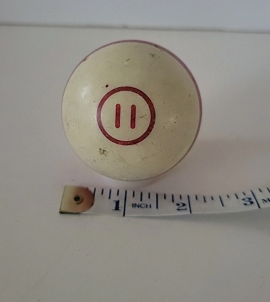 Vintage No. 11 Striped Red White Pool Ball Billiard 2" Replacement (E)