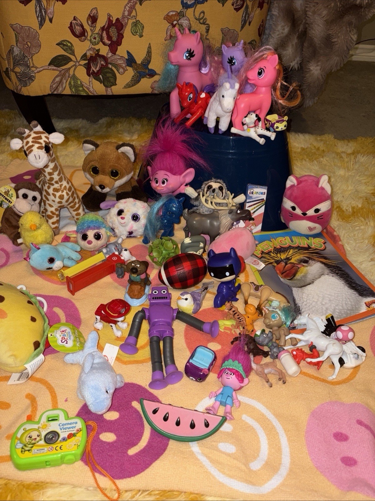 Mixed Lot Girl Toys Ponies Squishmallow Plush Book Trolls Animals Trinkets 4lbs