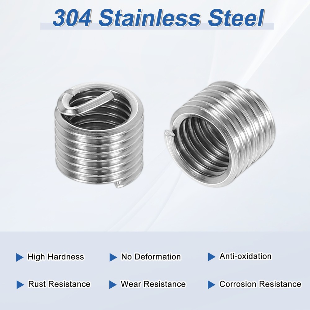 50pcs Wire Thread Inserts M6x1 Metric 1.5D 9mm Helical Threaded Sleeve