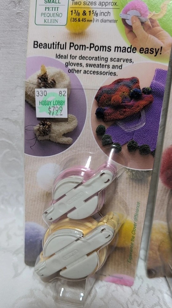 2 Clover Pom-Pom Maker Size SMALL & LARGE NIP