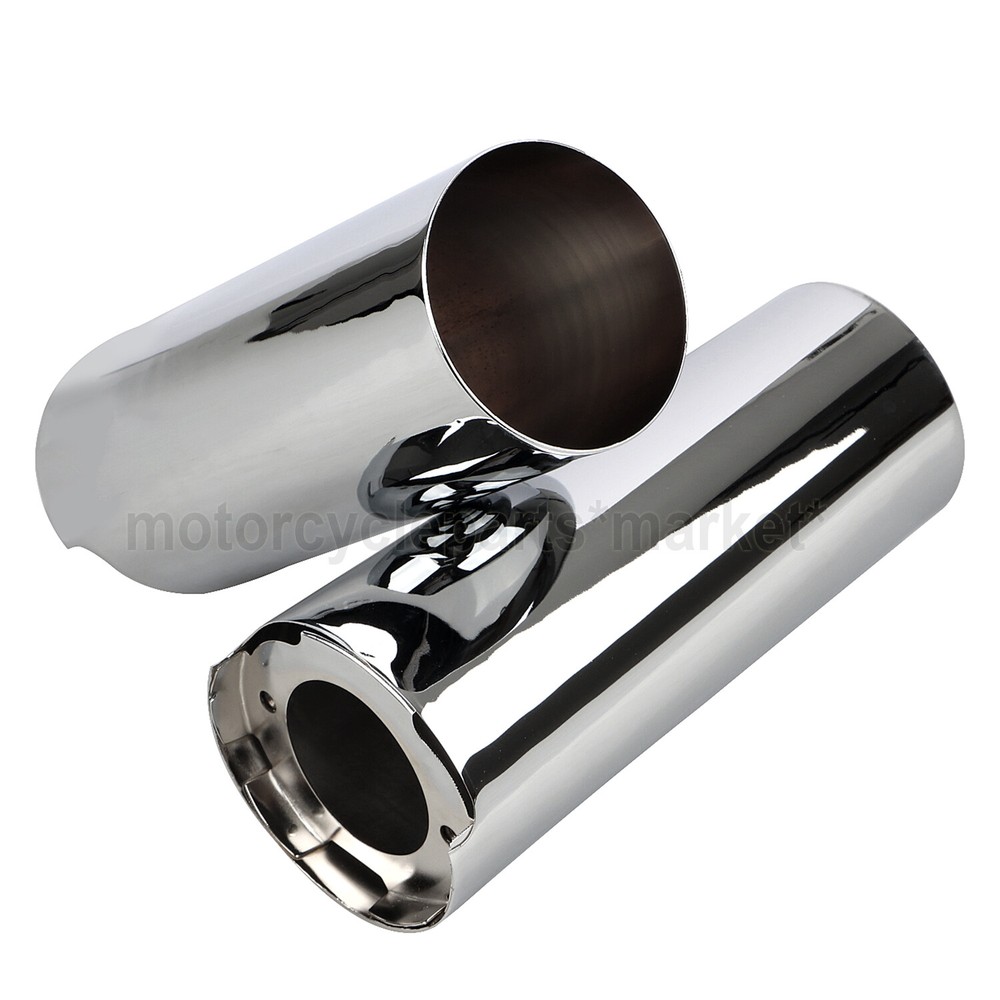 +2" Chrome Smooth Fork Slider Covers Boots For Harley Electra Tri Glide FLHTCUTG