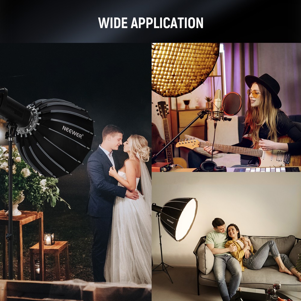 NEEWER 21.7'' Parabolic Softbox Bowens Mount,Quick Release with Diffusers