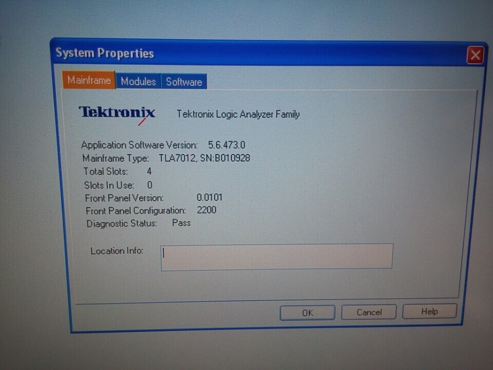Tektronix TLA7012 Logic Analyzer mainframe only, without grabber