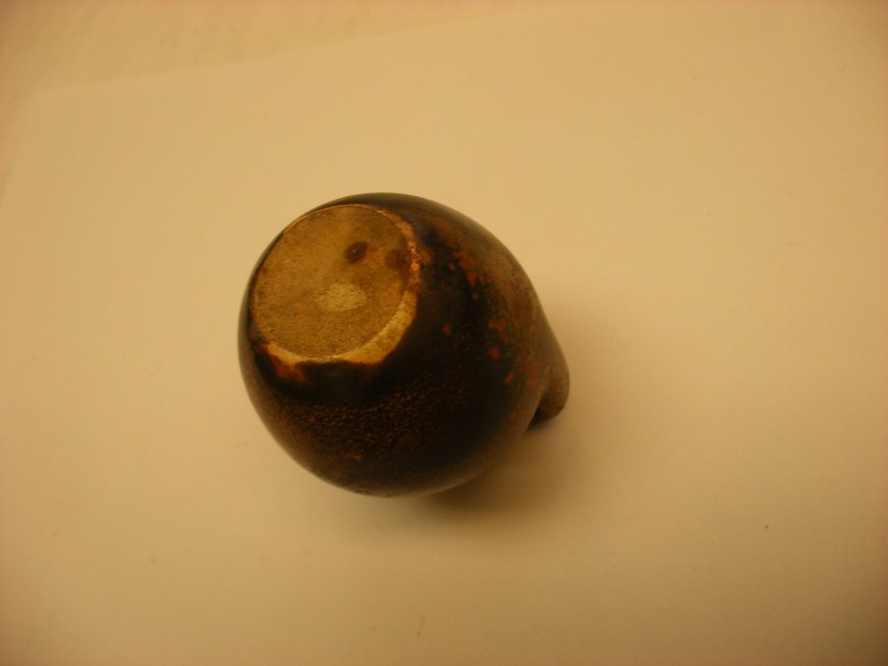 Vintage Primitive Miniature Stoneware 2 1/2" Two Handled Storage Jar
