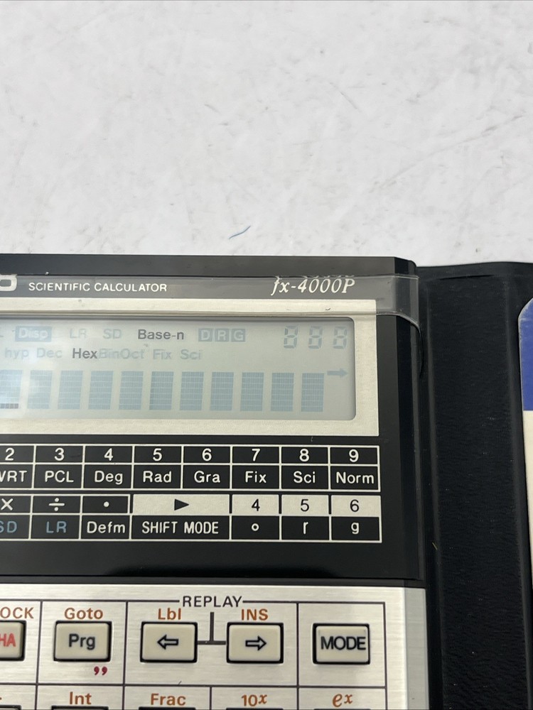 Casio FX-4000P Calculator with Case and Guide Untested NICE 1990's