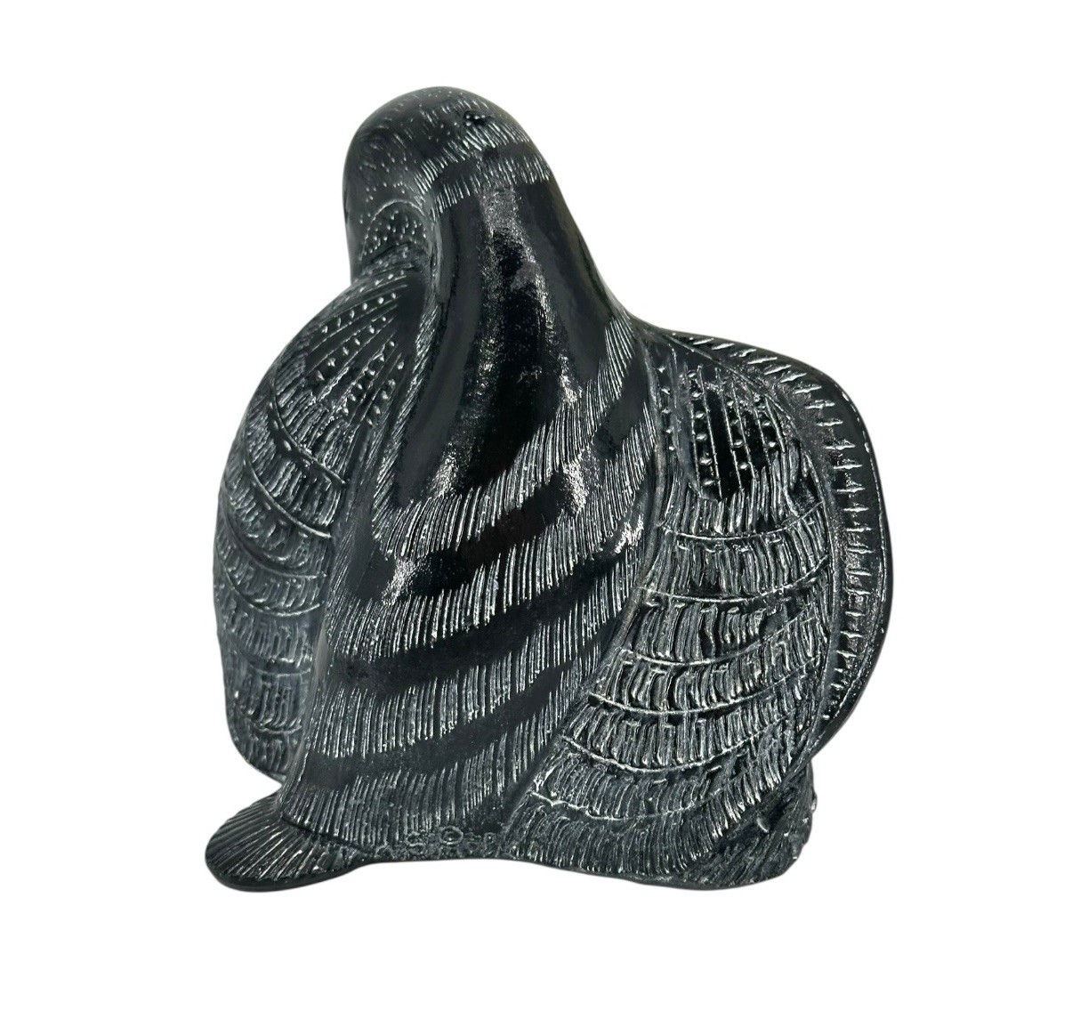 Vintage Canada Aardvark Swan Canadian Goose Duck Hand Carved Soapstone Black
