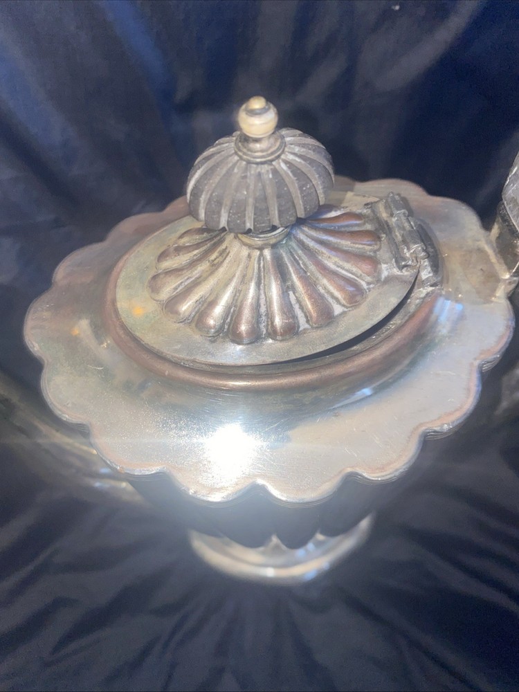 Antique SILVER LOT 1850’s E.G WEBSTER Silver 2pc COFFEE TEAPOT Silver