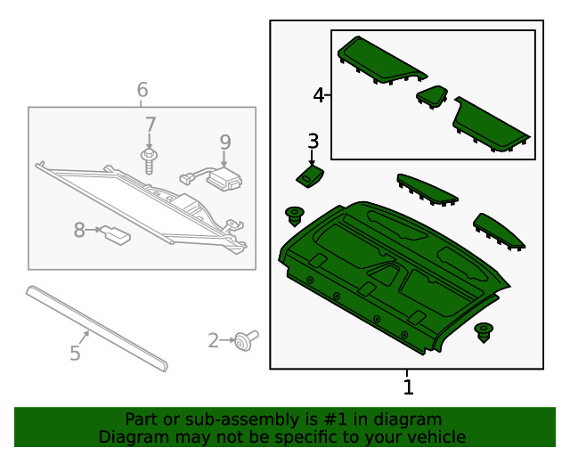 Genuine Ford Panel Assembly Rear Package Tray DP5Z-5446668-DF