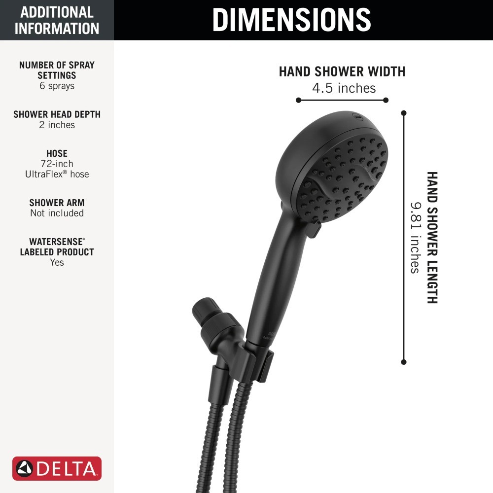 Delta 6-Setting Handheld with Cleaning Spray - 1.75 GPM