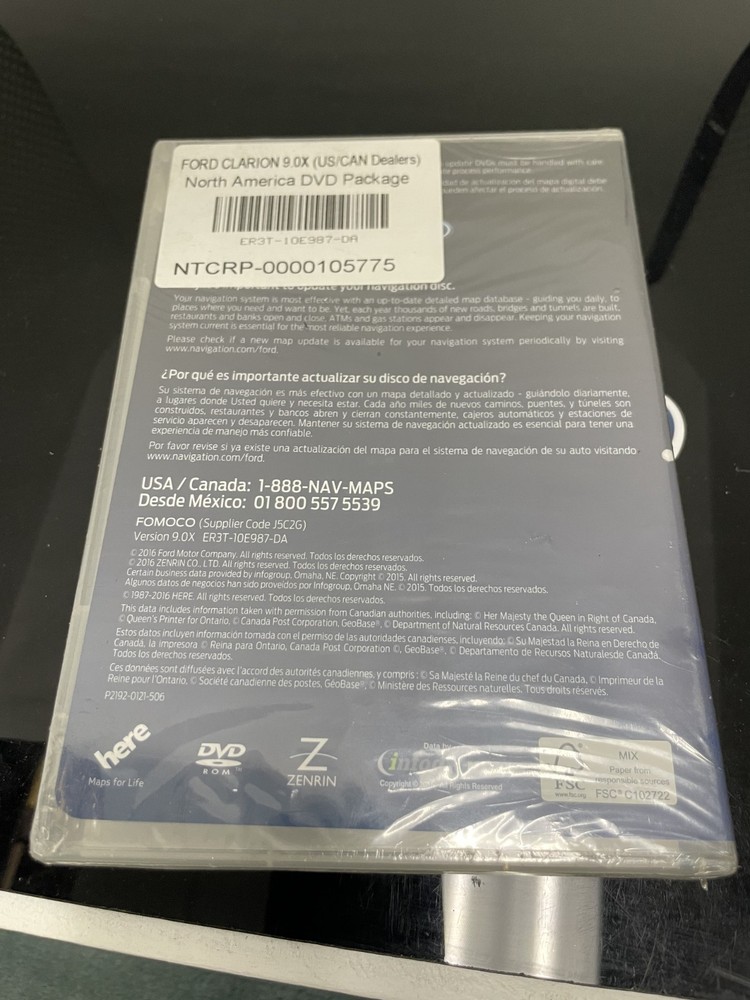 Ford North America Software Application & Navigation Map Update 9.0X DVD 2016