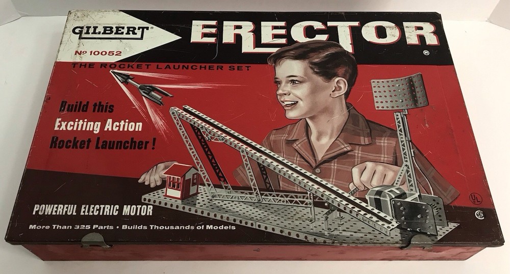 Vintage AC GILBERT Erector Set ROCKET LAUNCHER 10052 UNTESTED MOTOR *Read*