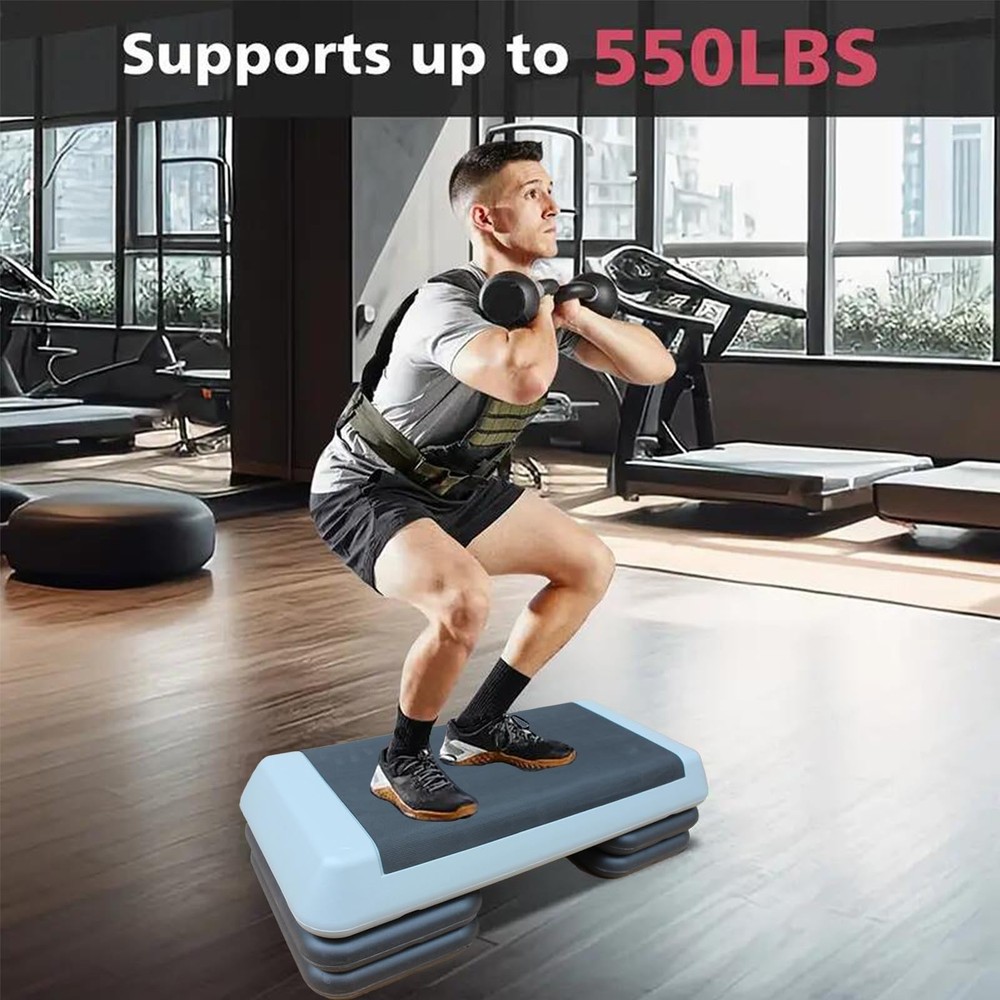 Adjustable Workout Aerobic Exercise Step Platform, Fitness & Exercise Step Pl...