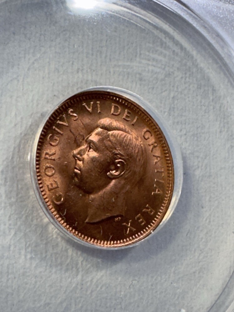 1949 Canada 1 Cent Graded MS 65 Rd by ANACS