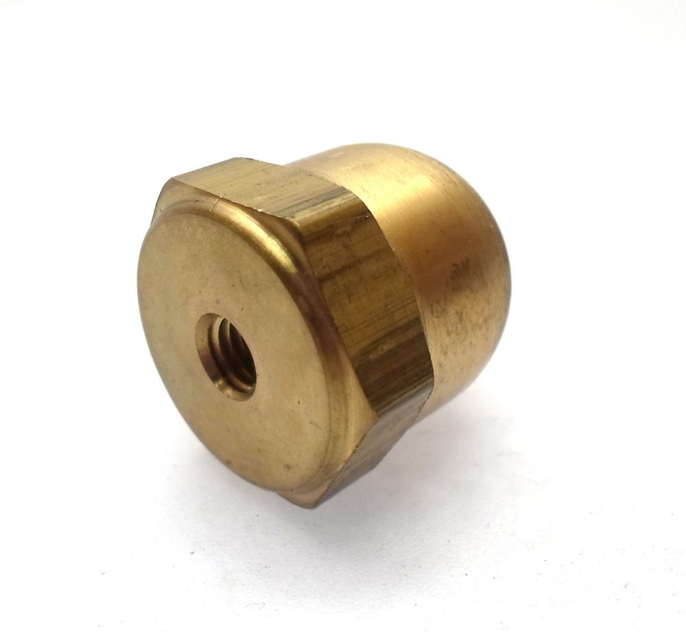 8x1.25 mm thread - 7/8" hex Brass Engine Spinner Nut from MACS #9138