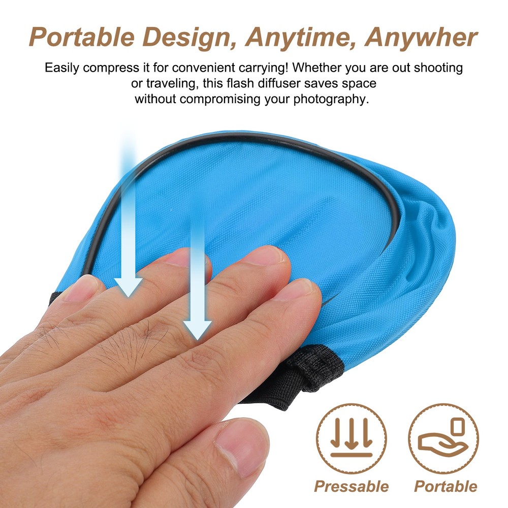 2pcs 3.7" x 3.5" Soft Mini Flash Bounce Diffuser Cap, for Flashlight, Blue