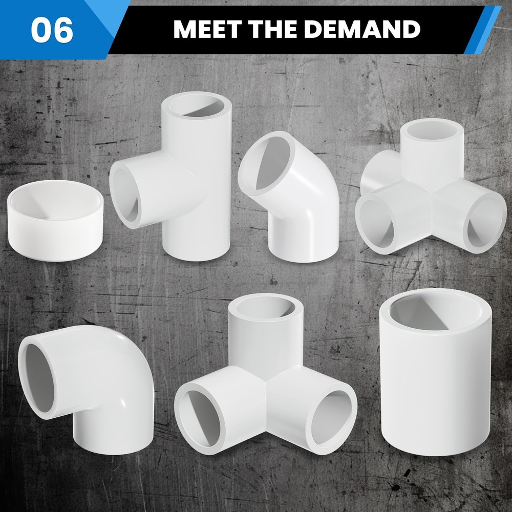 2Pack 4Inch PVC End Cap Fitting for Schedule 40 PVC Pipe, White Slip Socket C...