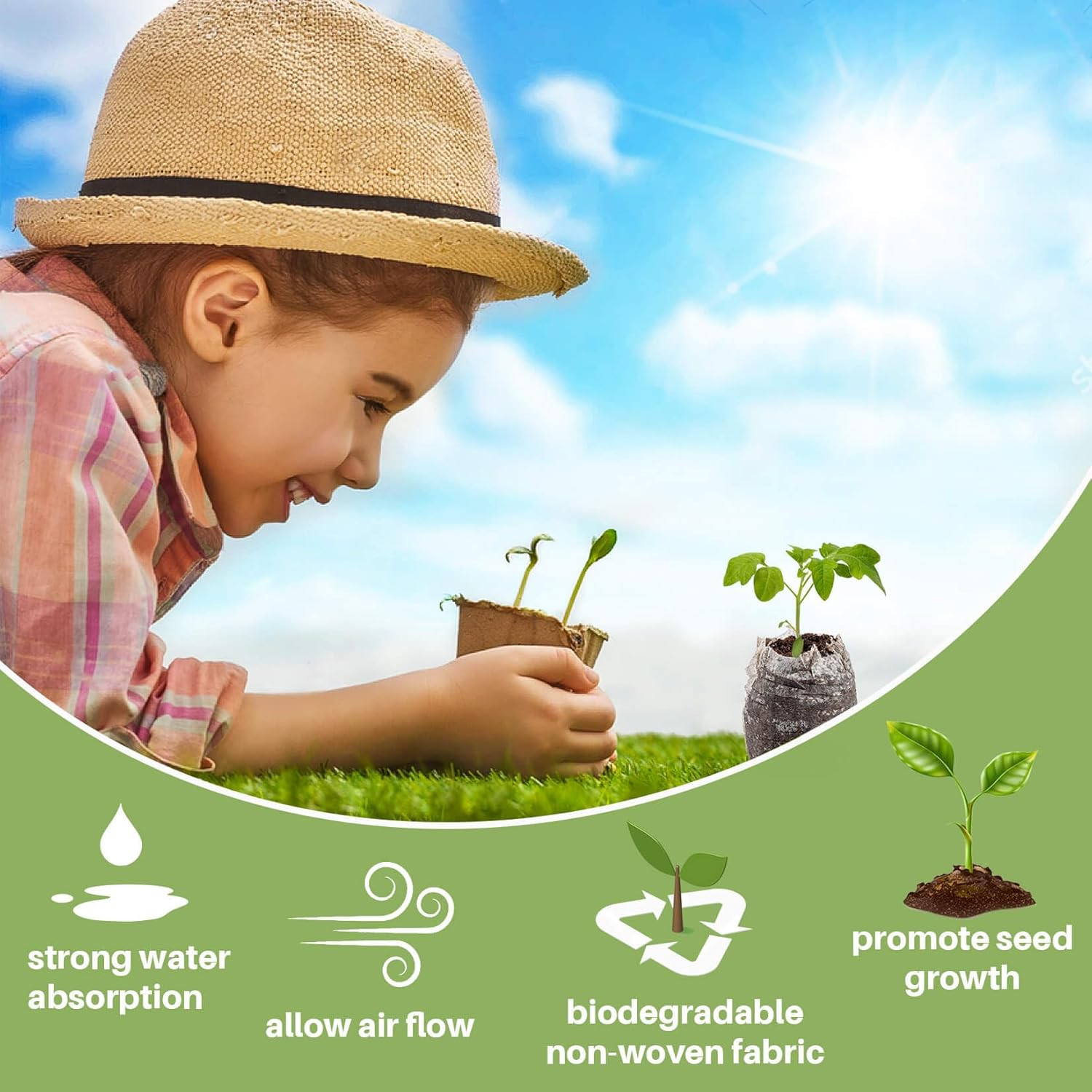 50PCS Peat Pellets for Seedlings - 30MM Seed Starter Pellets Peat Pods for Start