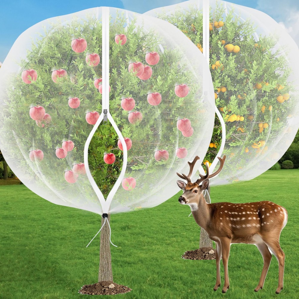 Fruit Tree Netting for Cicadas - with 2Pcs 8Ftx5.3Ft Zipper&Drawstring Protec...