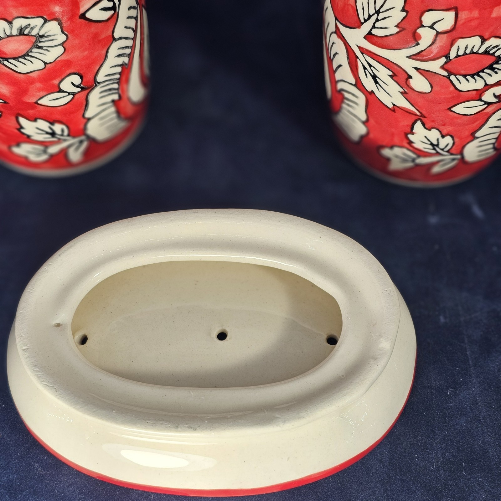 bathroom accessories Hand Painted Ceramic Tooth Brush Soap Drinking Cup India