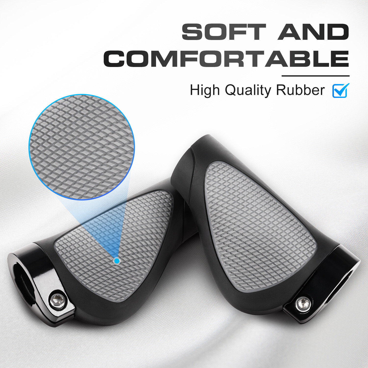 Bike Grips Rubber Non-slip Bicycle Handlebar Ergonomic Cycling Lock On for Ebike