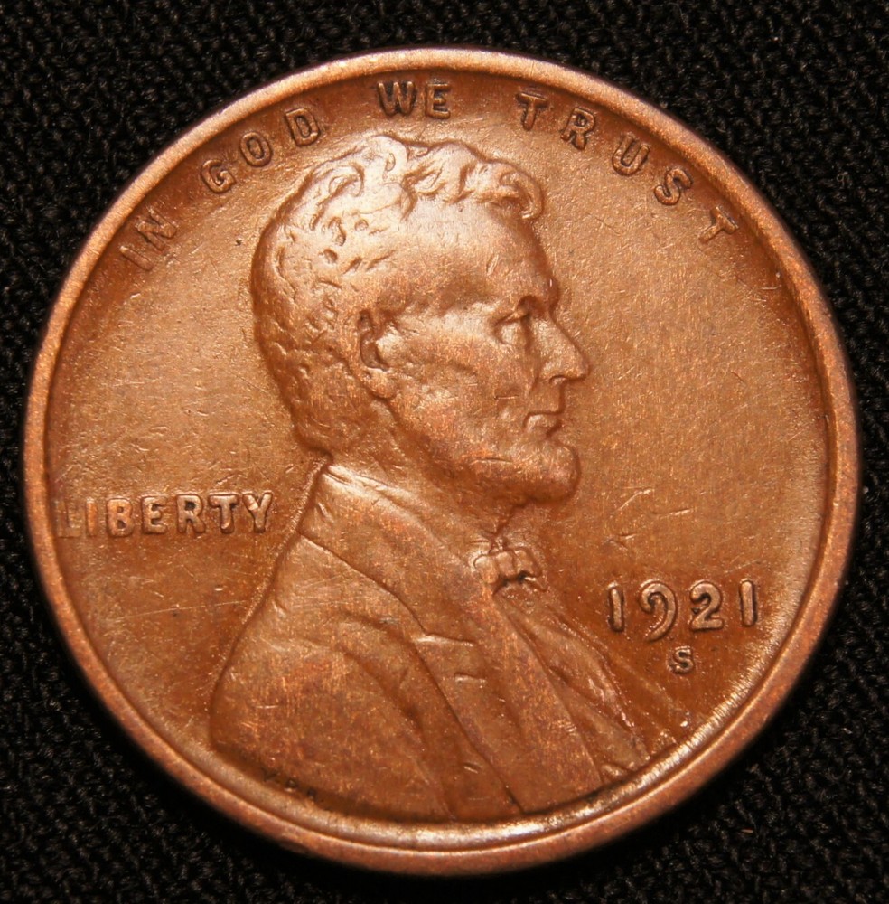1921-S  Lincoln Wheat Cent  VF