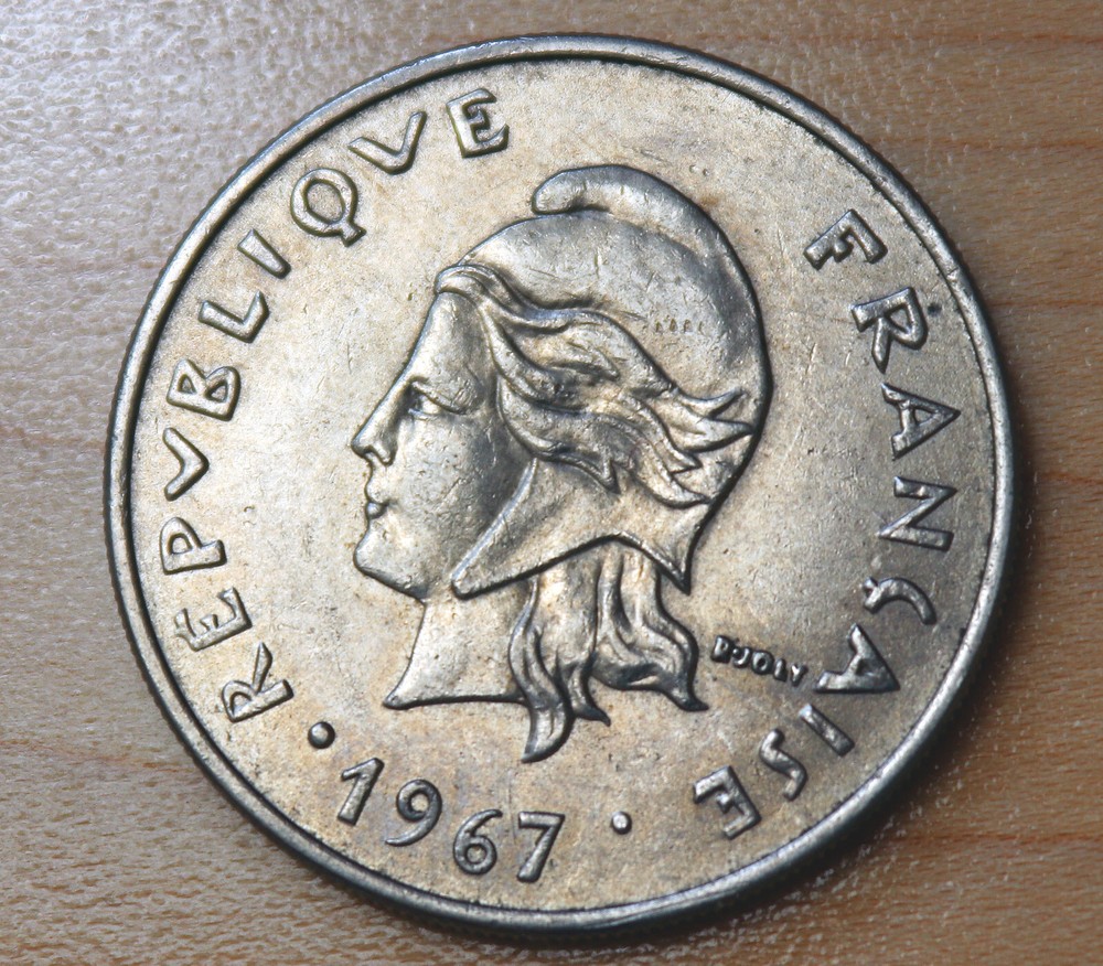 1967 French Polynesia 20 Francs