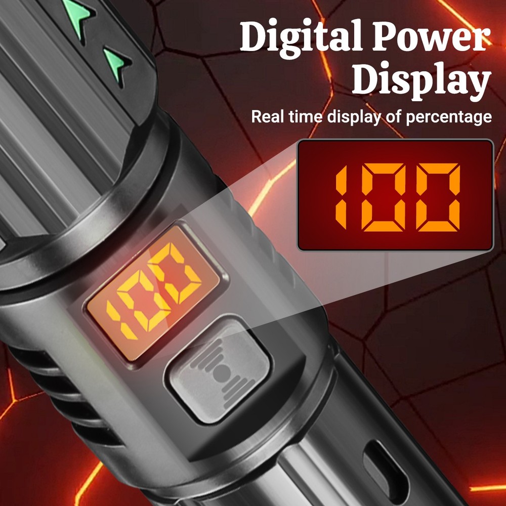 99000000Lumen Super Bright LED Flashlight Rechargeable Tactical Work Light Torch