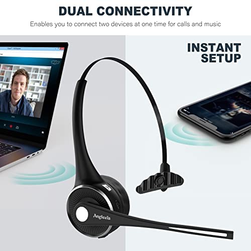 Trucker Bluetooth Headset with Microphone, Wireless Cell Phone Headset with