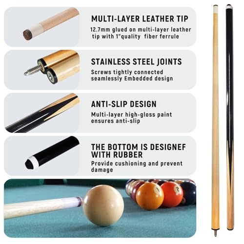 95pcs Pool Table Accessories Set - Balls, Triangle, Rack, Cue, Chalk, Tips,