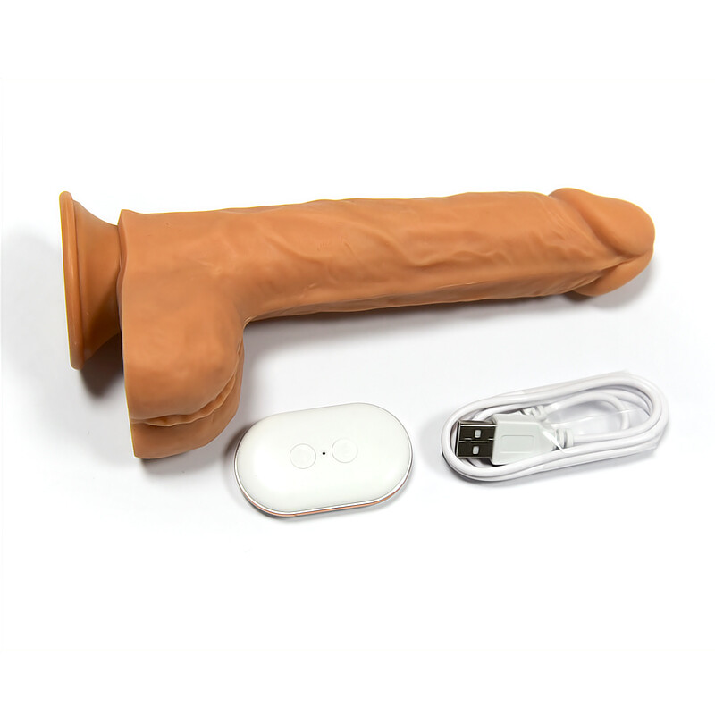 8" Realistic Dildo UP-DOWN Automatic Retractable Vibrating 7 Speed Heating USB