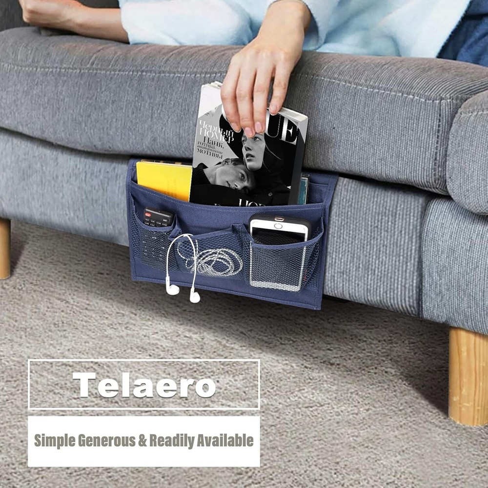 Bedside Caddy, Bedside Storage Table Cabinet Organizer, Remote Control Holder