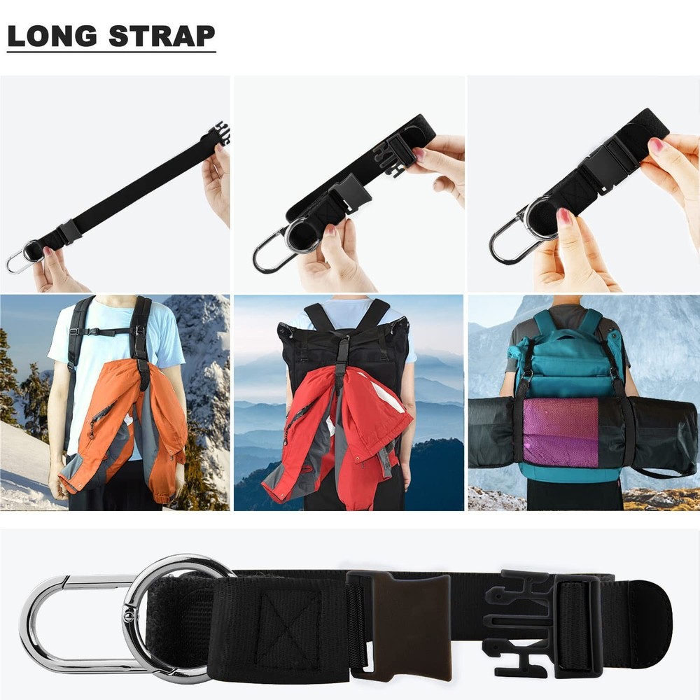 ZINZ Elastic Jacket Gripper Travel Strap with D-Ring Hooks and Buckle, Suitca...