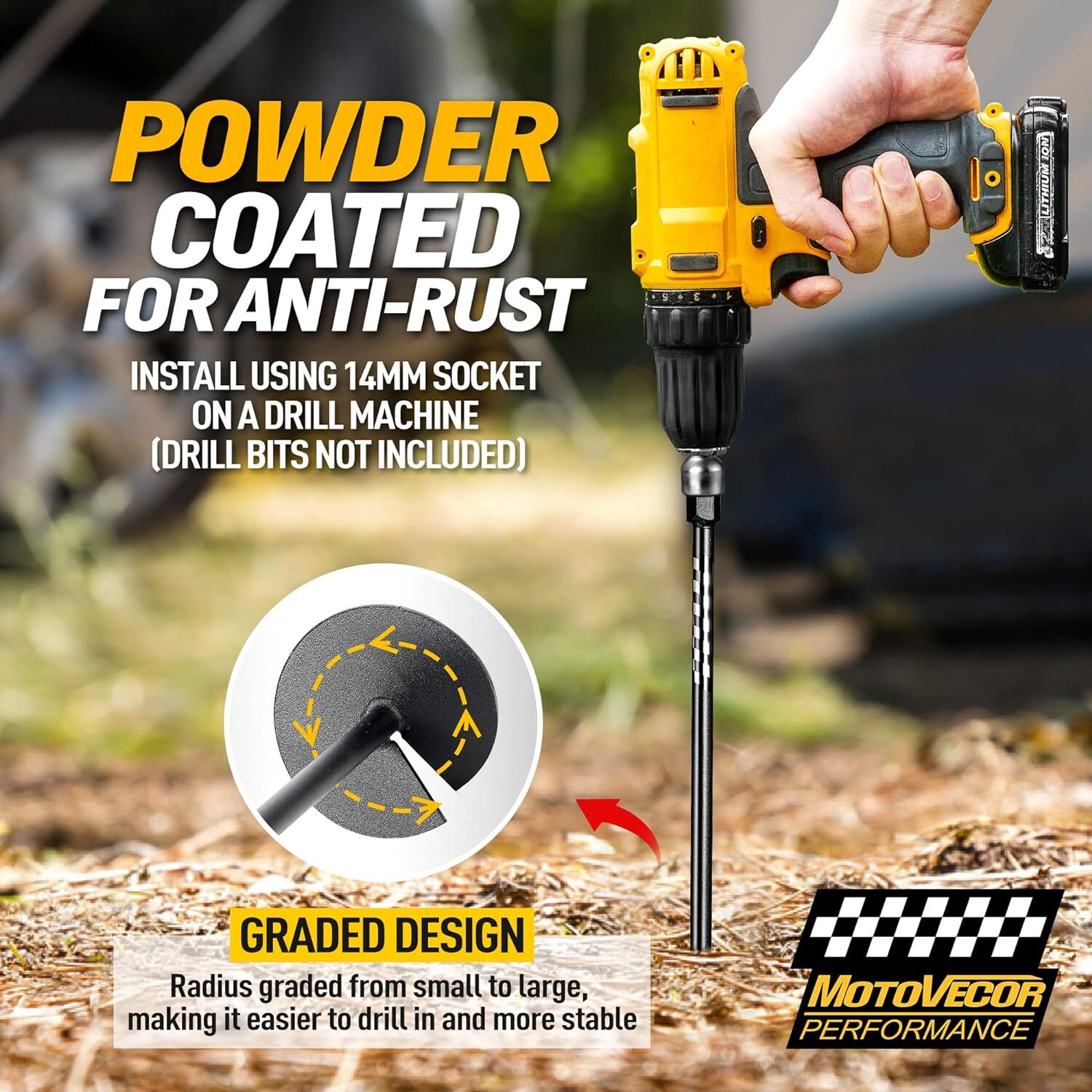 Heavy Duty Ground Anchors 18 Inches Spiral Blade Earth Anchor with Safety Buckle