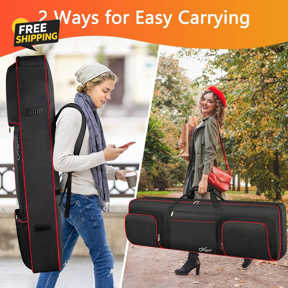 76 Key Keyboard Case, Soft Padded Piano Case with Handle and Adjustable