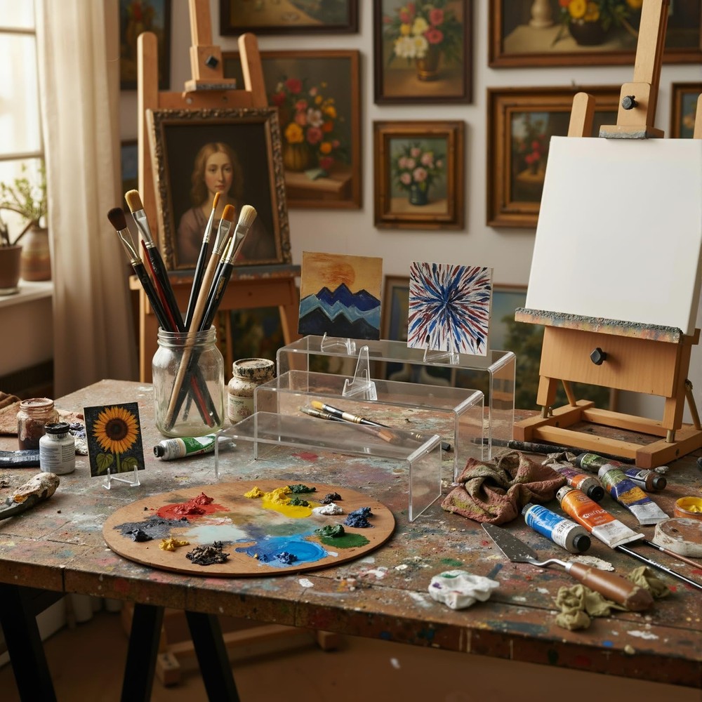 AceOrbit 38 Pcs Clear Table Display Stands Set Includes 6 Large Acrylic Book ...