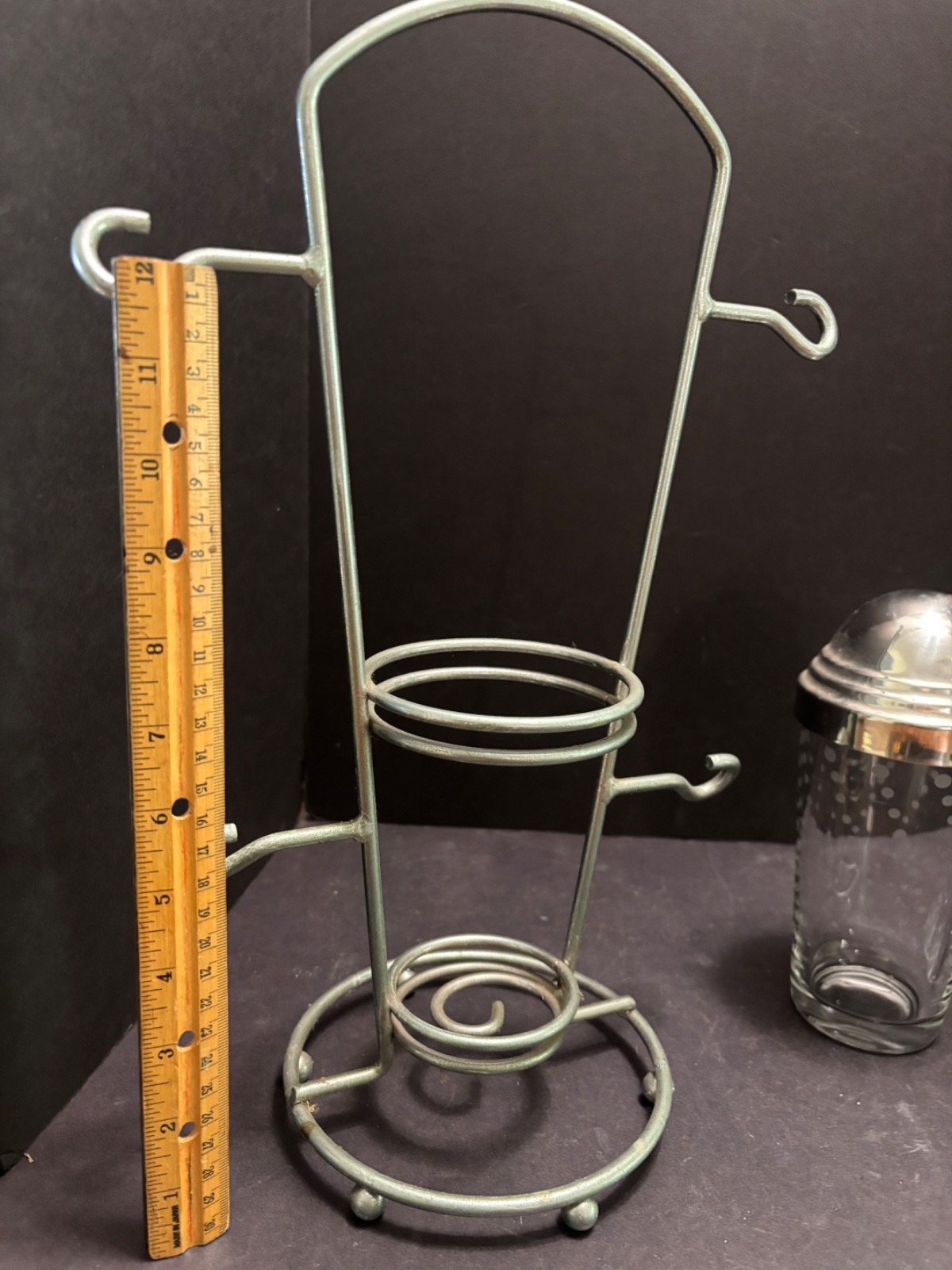 Retro CHROME MARTINI Set 4 Glasses Libbey COCKTAIL Shaker Stand/Carrier MCM Vint