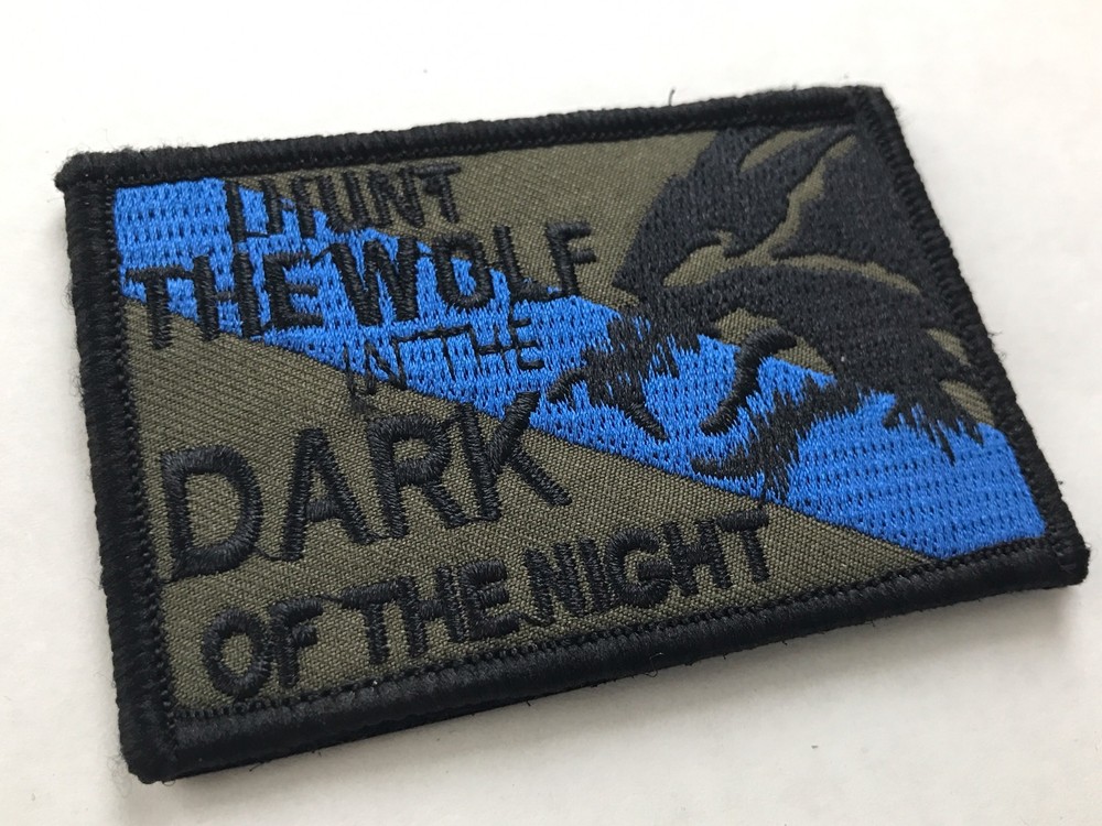 THIN BLUE LINE LONE WOLF DARK NIGHT Police SWAT Tactical Hook/Loop Patch