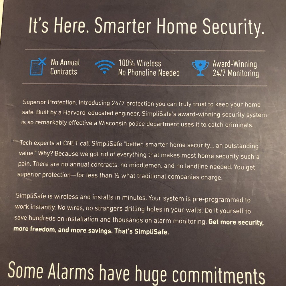 SimpliSafe Home Security System 7 Piece Original White Open Box