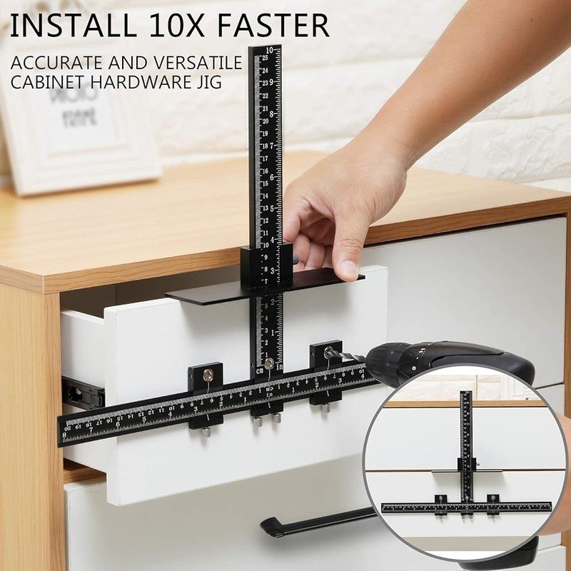 Aluminum Cabinet Hardware Jig Drill Guide Template Tool Knobs Handles Pulls New