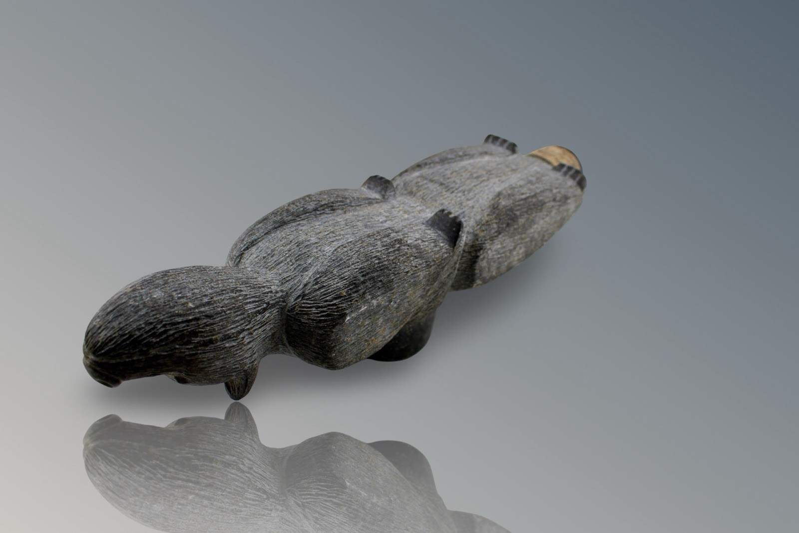 Cherokee Council Bear Effigy Pipe Late 19th Century NC High Rock 13” Long