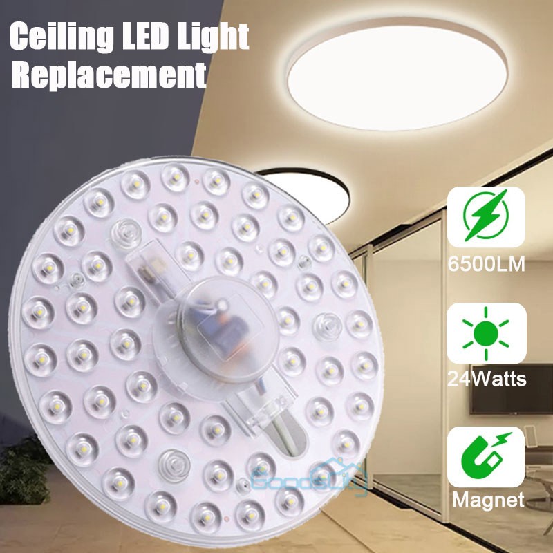 24W 6500LM Ceiling Fan Led Light Replacement, 6.6'' Ceiling Flush Light Panel