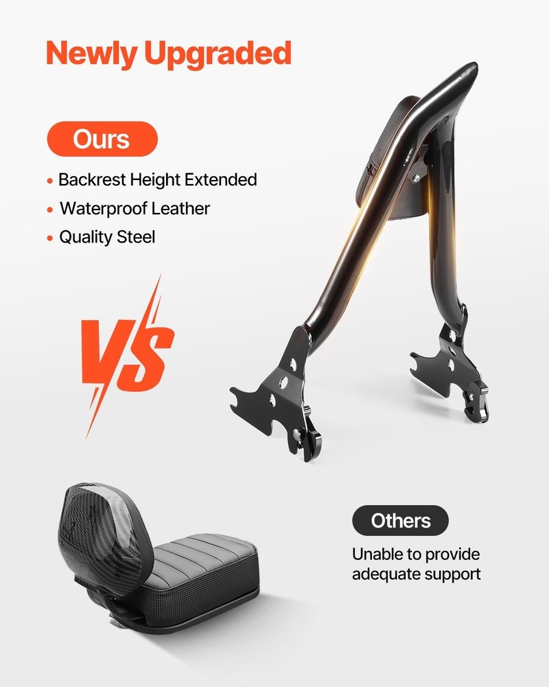 27in Easy-Mount Backrest Bar for Harley-Davidson Dyna 2006-2017