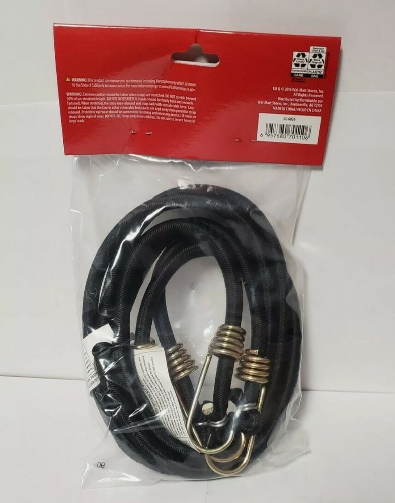 2 Pack Hyper Tough 48" Heavy Duty Bungee Cords Tie Downs
