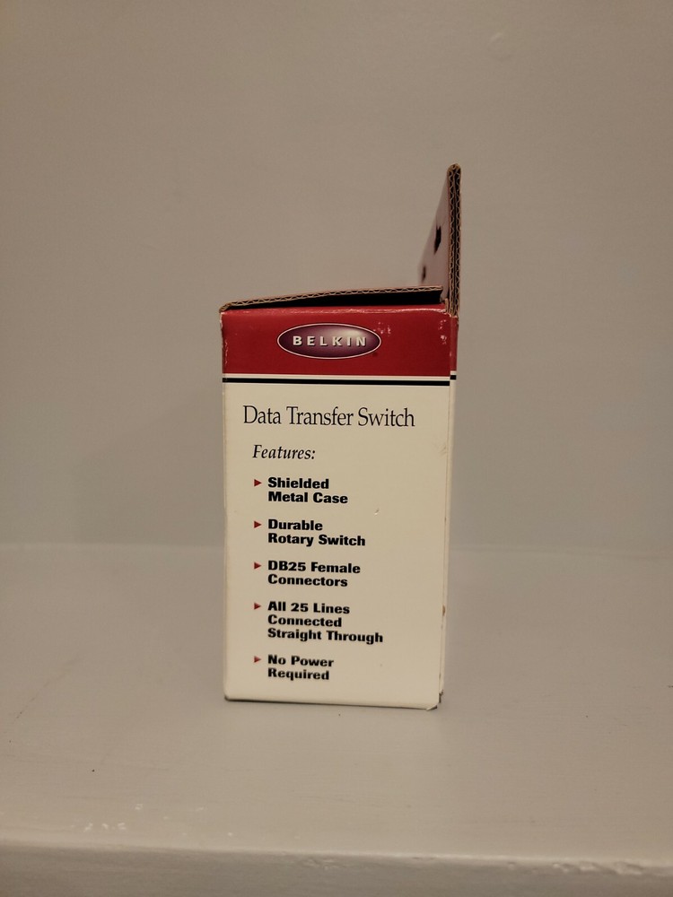 Belkin DB25 Rotary 2 Port Data Transfer Switch F1B024-E Serial/Parallel Printer