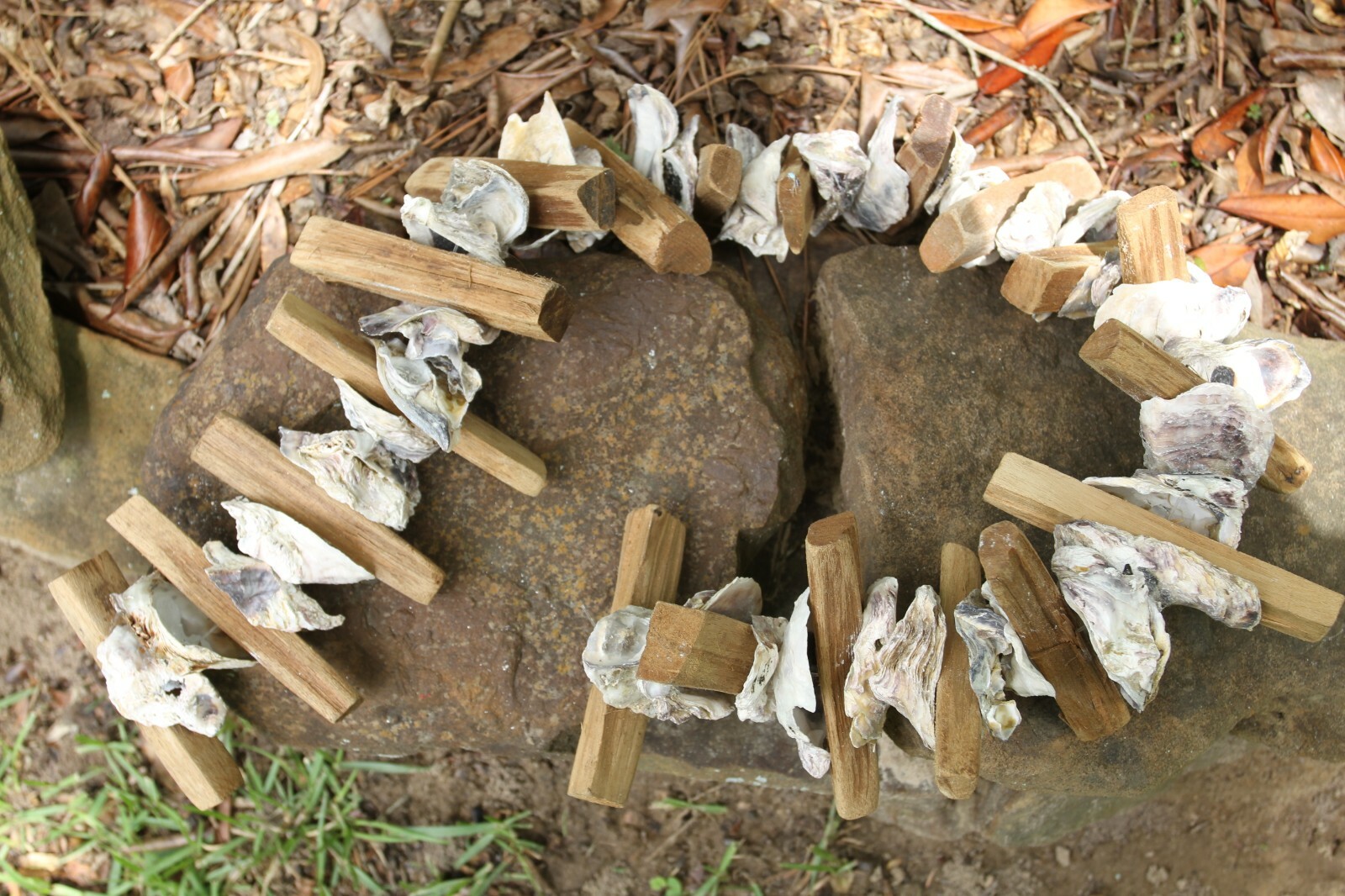 Oyster Bar Hanging Decor Oyster Shells Driftwood Garland, Natural, 33"+ G-83