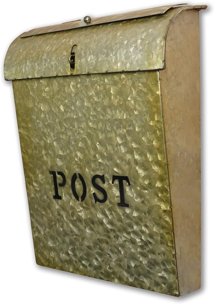 Emily Vintage Locking Mailbox, Mailboxes for outside Wall Mount, Metal Mailbox w